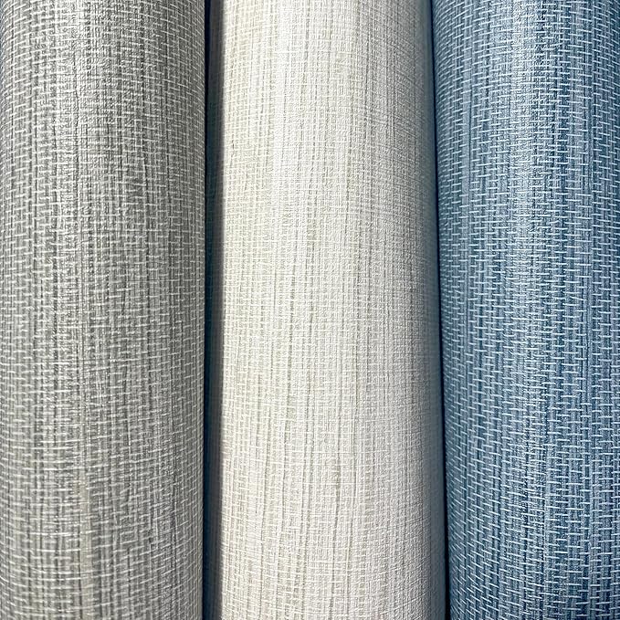 JiffDiff Grasscloth Wallpaper Peel and Stick Cream Grassweave Peel & Stick Wallpaper Textured Wallpaper Contact Paper 17.3"x118"