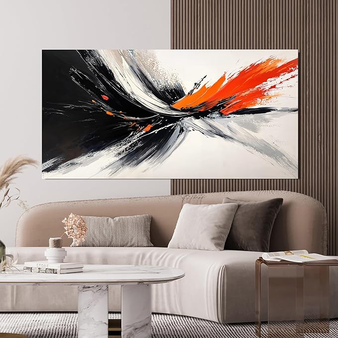 Large Canvas Wall Art Black and White Wall Art Prints Large Modern Wall Art Abstract Canvas Art Wall Decor Decorations Pictures for Living Room Artwork for Walls Bedroom Office Decor 29" X 58"