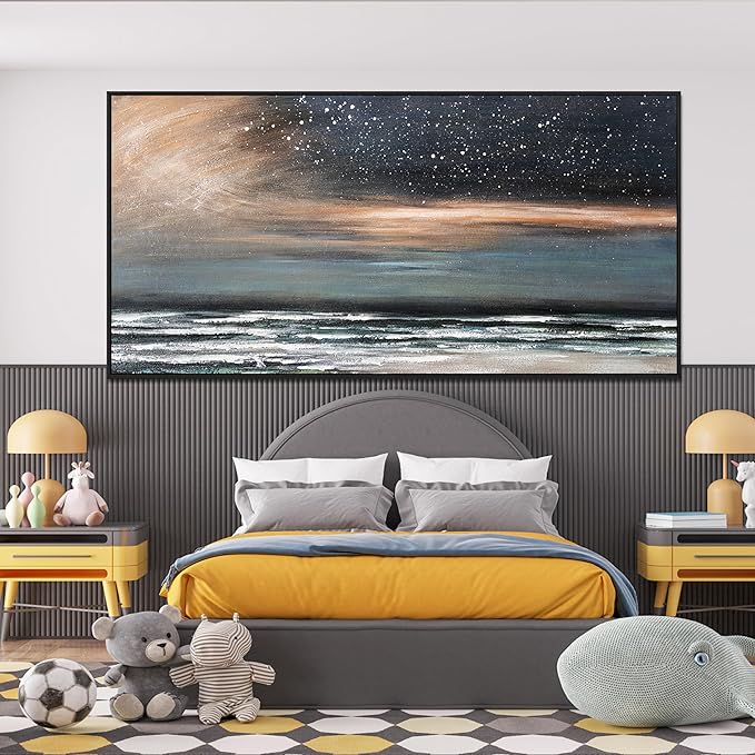 Canvas Wall Art Decor Wall Art Pictures for Living Room Starry Artwork for Walls Large Framed Wall Art Prints Canvas Art Wall Decor Nature Coastal Wall Art Decorations Bedroom Office Decor 29" X 58"