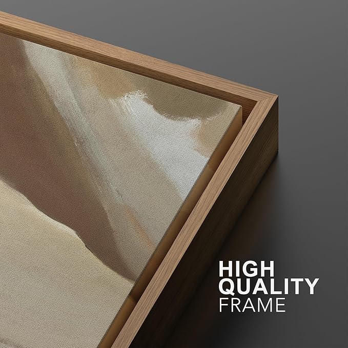 MUDECOR Framed Wall Art Print Set Minimalist Earthy Abstract Floral Illustrations Modern Art Boho Decorative Colorful Chic for Living Room, Bedroom, Office - 16"x24"x3 Natural