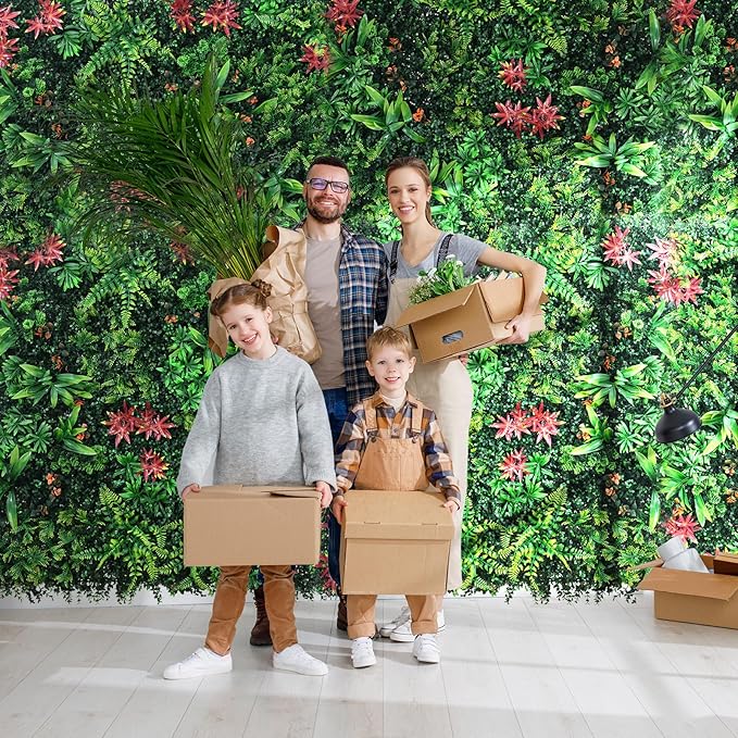 Artificial Grass Wall Panels 6 Pack 20"x20" - UV Protected Privacy Fence Screen, Hedge Green Wall Decor Backdrop，Realistic Fake Grass Backdrop for Indoor Weddings & Outdoor Gardens