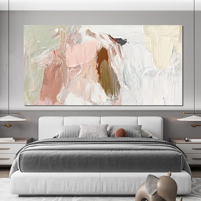 Canvas Wall Art Decor Oversized Wall Art Pictures For Living Room Pink and White Wall Art Decor Abstract Art Work Wall Decor Large Abstract Wall Art Prints For Walls Home Office Wall Decoration 39"X78"