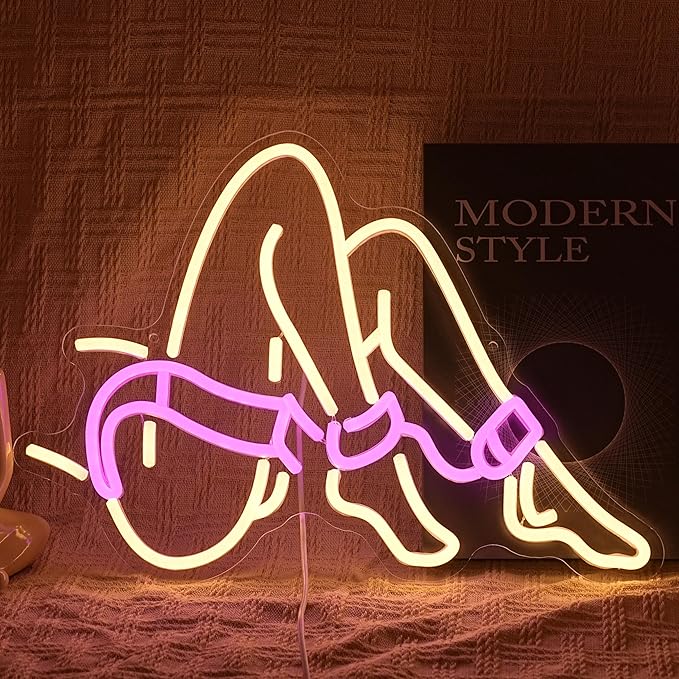Lady Neon Sign Romantic Woman Neon Light Sign for Wall Decor Dimmable USB Powered Preppy Girl Led Light Sign for Adult Theme Party Bedroom Beauty Salon Man Cave Bar Club Hotel