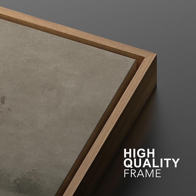 MUDECOR Framed Wall Art Print Set Vintage Landscape Subtle Forest and River in Earthy Tones Illustrations Modern Art Boho Decorative Colorful Chic for Living Room, Bedroom, Office - 24"x36"x3 Natural