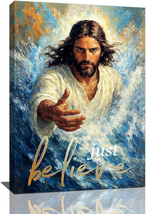 Christ Jesus Wall Art Christian Canvas Wall Decor Religious Bible Pictures Christ Paintings Prints Artwork Framed Divine Mercy Decorations For Church Prayer Room Bathroom Bedroom Living Room Gifts 16" x 24"