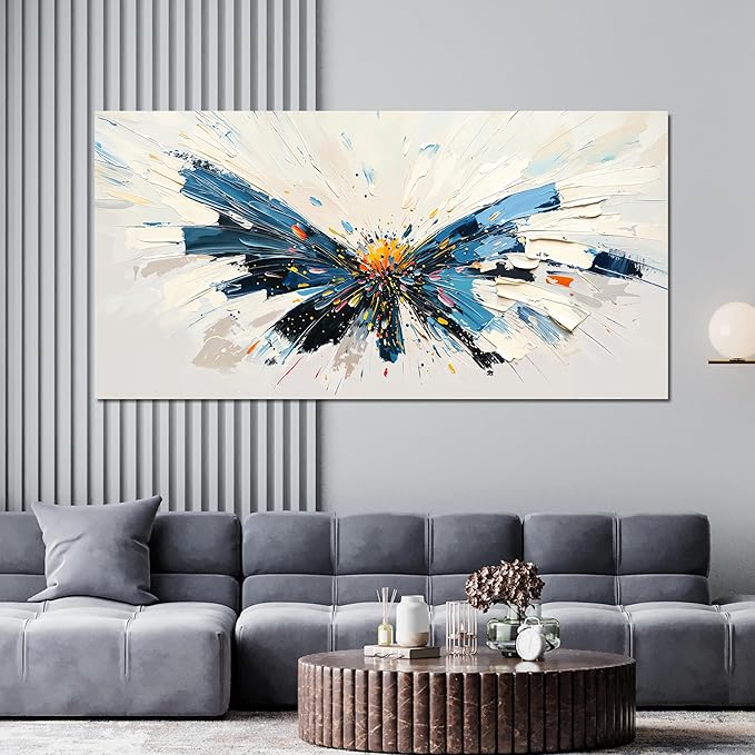 Abstract Wall Art Decor Modern Oversized Wall Art for Living Room Abstract Canvas Art Wall Decor Butterfly Wall Art Pictures Large Colorful Wall Art Prints Artwork for Walls Office Home Decor 29" X 58"