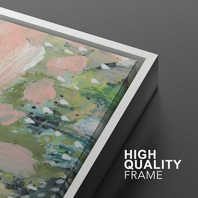 MUDECOR Framed Wall Art Print Set Vibrant Textured Abstract Multi-Colored Illustrations Modern Art Boho Decorative Colorful Chic for Living Room, Bedroom, Office - 24"x36"x3 White