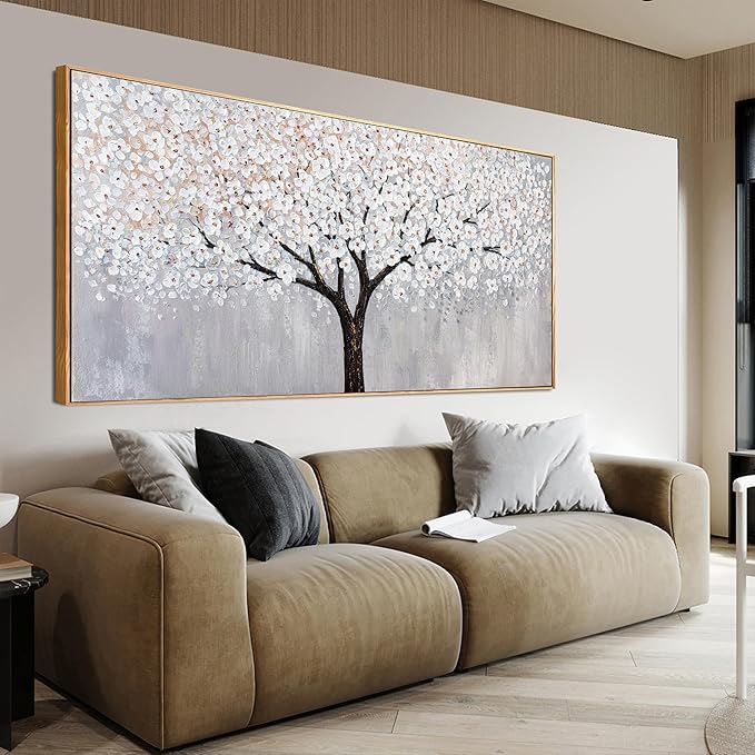 Canvas Wall Art Decor Artwork for Walls Framed Black and White Wall Art Prints Large Tree of Life Wall Art for Living Room Art Work for Wall Decor Bedroom Office Wall Art Decor 29"X58"