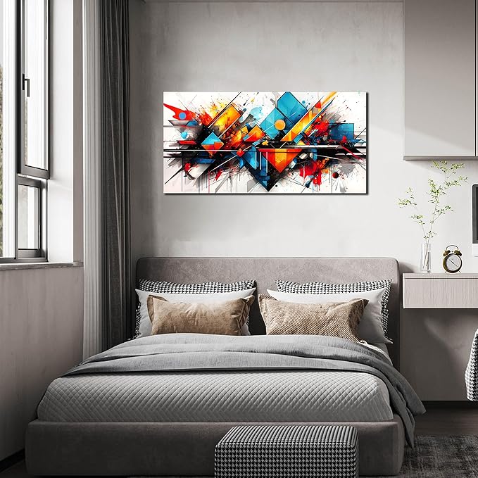 CIRABKY Abstract Pictures for Living Room Wall Decoration - Colorful Room Wall Decor for Bedroom - Modern Office Wall Art Size 20" x 40"