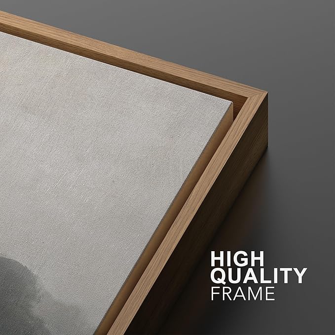 MUDECOR Framed Wall Art Print Set Serene MeadowTranquil Landscape with Foggy Fields and Distant Trees Illustrations Realism Decorative for Living Room, Bedroom, Office - 16"x24"x3 Natural