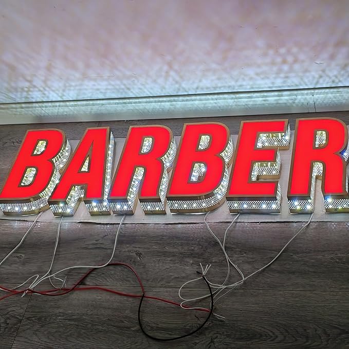 jimeiguang Custom Exterior LED Channel Letters 8 to 25 inches Tall Large Letter Bright Lighted Logo for Storefront Business Sign Building Signs (2 letters)