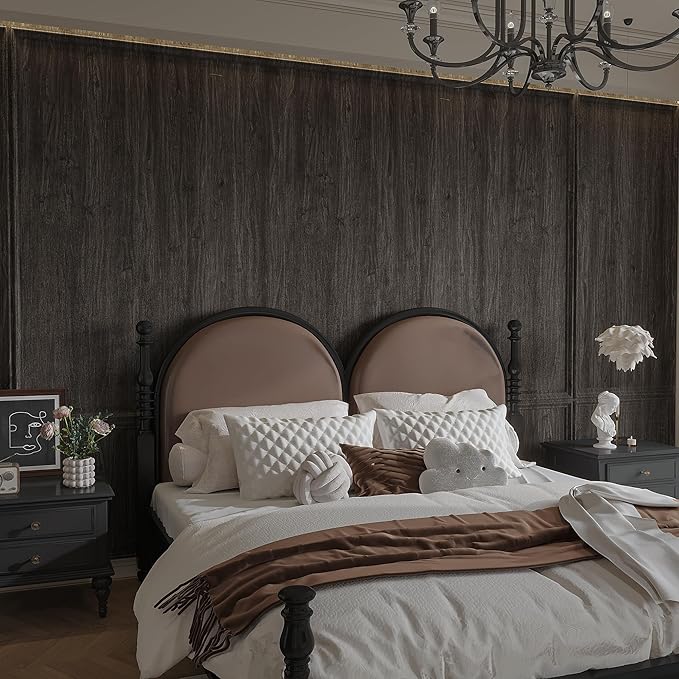 15.7"x354" Dark Brown Wallpaper Peel and Stick Wood Contact Paper Waterproof Removable Rustic Wood Vinyl Wrap for Countertops Kitchen Cabinets Bathroom Farmhouse Furniture Thicken Wood Laminate Sheets