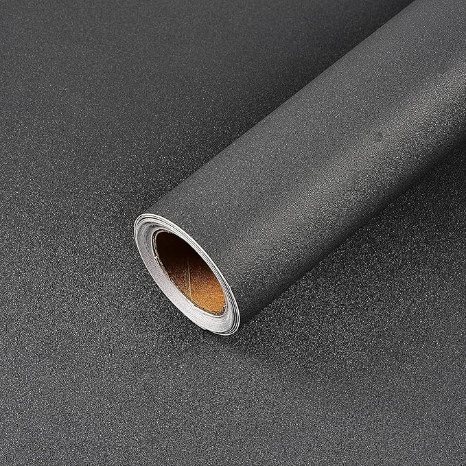 17.51inx118in Grey Wallpaper Peel and Stick Removable Self Adhesive Grey Contact Paper for Cabinets Bedroom Bathroom Wall Covering Matte Textured Waterproof DIY Decorative