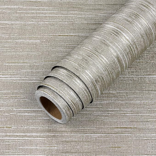 LACHEERY Taupe Grasscloth Wallpaper Textured Peel and Stick Fabric Wallpaper Textured Contact Paper for Cabinets and Drawers Waterproof Removable Grass Cloth Faux Linen Wall Paper for Walls 15.8"x80"
