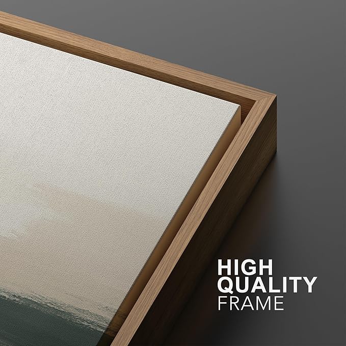 MUDECOR Framed Wall Art Print Set Neutral Landscape Prints in Beige and Green Tones Illustrations Modern Art Boho Decorative Chic for Living Room, Bedroom, Office - 16"x24"x3 Natural