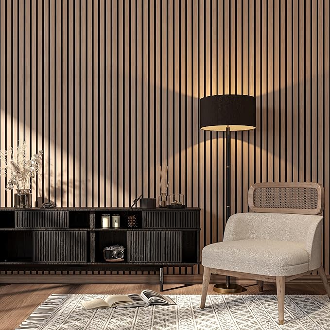 2 Pack – 94” x 12.6” 3D Acoustic Slat Wood Wall Panels | Soundproof Decorative Wall & Ceiling Panels | Modern Noise-Reducing Acoustic Paneling for Home, Office & Studio (Light Cold Oak.)