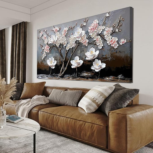 Canvas Wall Art Decor Art Work for Wall Decor Black and White Wall Art Decorations Wall Art Pictures for Living Room Artwork for Walls Modern Flower Wall Art Prints Home Office Decor 20" X 40"