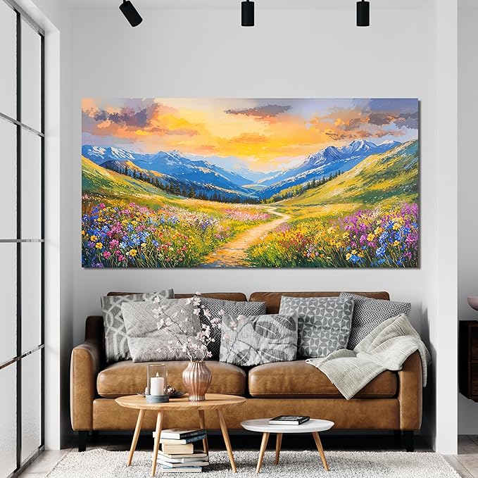 Canvas Wall Art Decor Wall Art Pictures for Living Room Modern Landscape Wall Art Prints Canvas Art Wall Deecor Nature Botanical Wall Art Decorations Sunset Artwork for Walls Home Office Decor 20"X40"