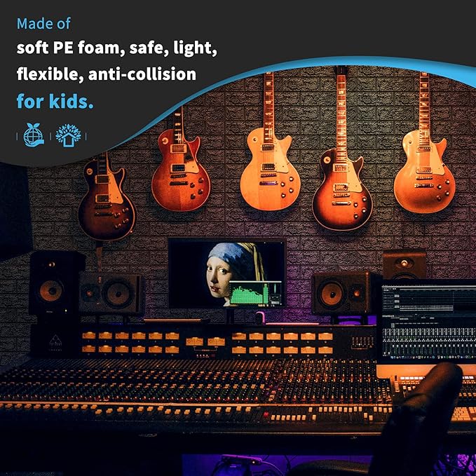 Art3d 11-Pack 64 Sq. Ft Peel and Stick 3D Wall Panels for Interior Wall Decor, Self-Adhesive Foam Brick Wallpaper in Black