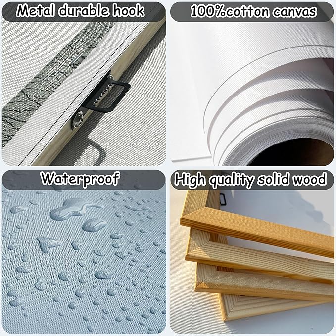 Large Modern Wall Art for Living Room, Bedroom, Office - Black and Gold Wall Pictures Abstract Paintings, Artwork - Black and White Wall Decor, Grey Tone29×58IN