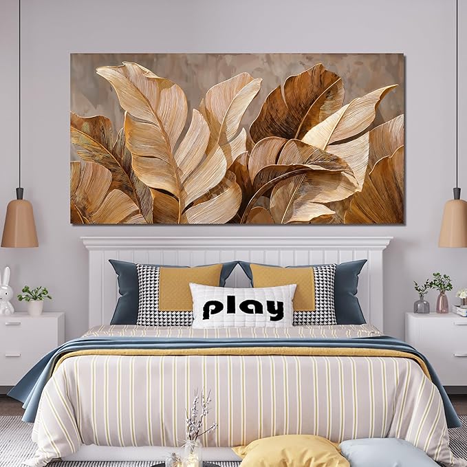 Canvas Wall Art Decor Wall Art Pictures for Living Room Botanical Oversized Wall Art paintings Artwork for Wall Decor Brown Modern Wall Art Decor Artwork for walls Bedroom Office Wall Decor 29" X 58"