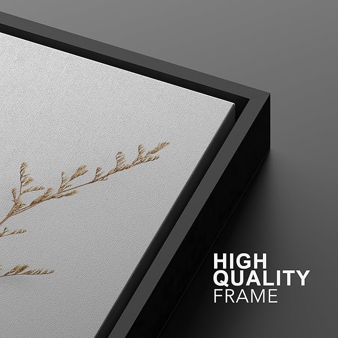 MUDECOR Framed Canvas Print Wall Art Wildflower Floral Botanical Prints Minimalist Wall Art Modern Farmhouse for Bedroom - 24"x36"x3 Black