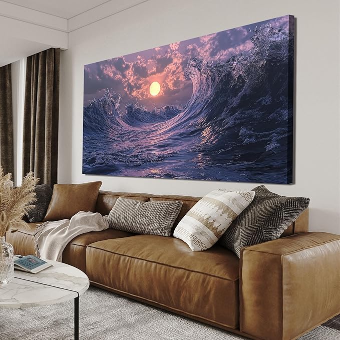 Large Canvas Wall Art for Living Room Artwork for Walls Canvas Modern Art Wall Decor Nature Landscap Wall Art Decor Coastal Beach Wall Art Prints Art Work for Home Office Kitchen Wall Decor 29" X 58"