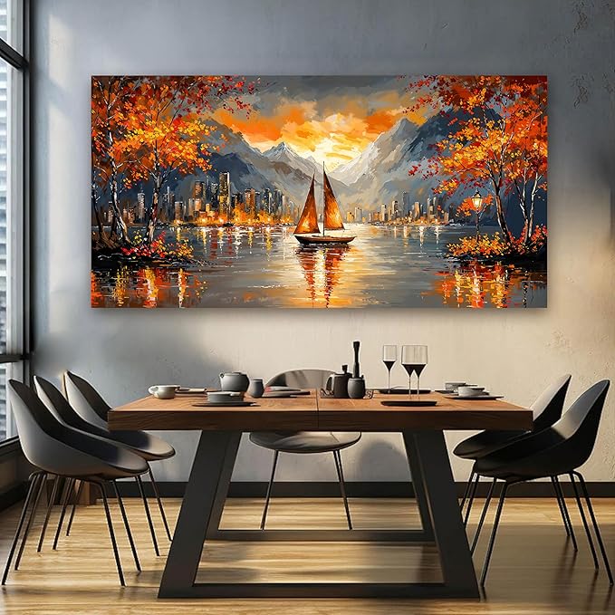 Canvas Oversized Wall Art Decor Wall Art Picture for Living Room Canvas Art Wall Decor Modern Landscape Wall Art Prints Large Coastal Wall Art Artwork for Walls Bedroom Office Home Decor 29" X 58"