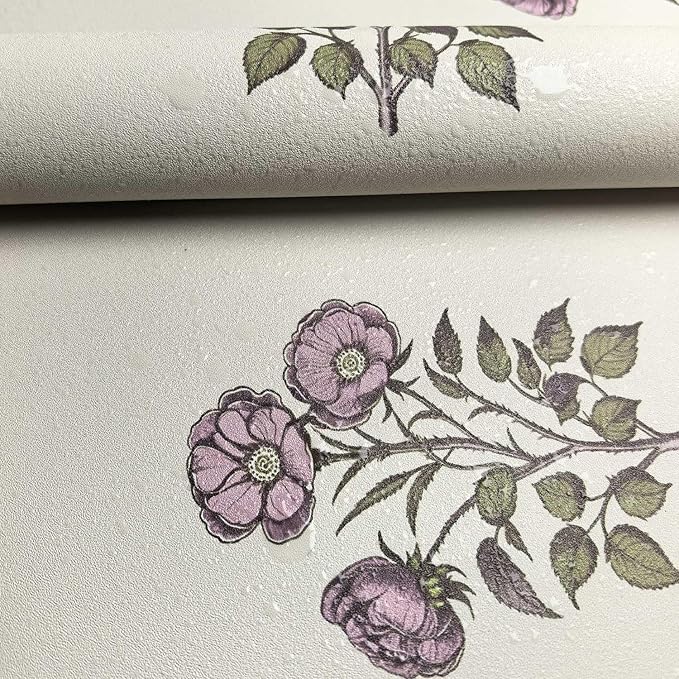 17.3”×393.7” Vintage Floral Wallpaper Retro Rose Flower Contact Paper for Cabinets Self Adheisve Floral Wallpaper for Bedroom Accent Wall Cabinets