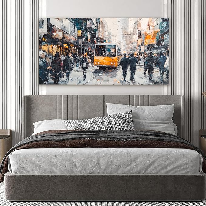 AIXMGSJS Canvas Wall Art Decor Wall Art Pictures for Living Room Abstract Canvas Art Wall Decor Modern Colorful Wall Art Prints City Life Art Decorations Artwork for Walls Home Office Decor 20" X 40"