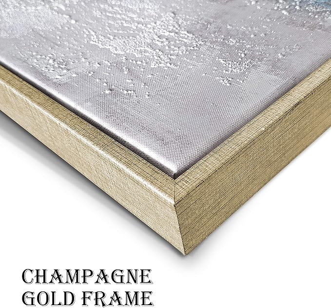 Abstract Canvas Framed Wall Art: Marble Abstract Heavy Texture Pictures Minimalist Painting with Gold Foil for Bedroom (40''W x 30''H, Multiple Sizes)