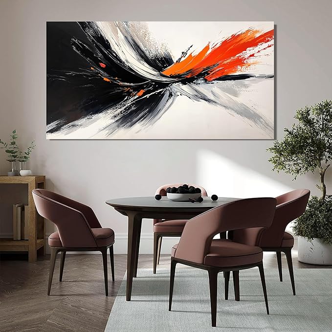 Canvas Abstract Wall Art Decor Black and White Wall Art Decorations Large Modern Wall Art Prints Abstract Canvas Art Wall Decor Wall Art Pictures for Living Room Artwork for Walls Home Room Decor 24"X48"
