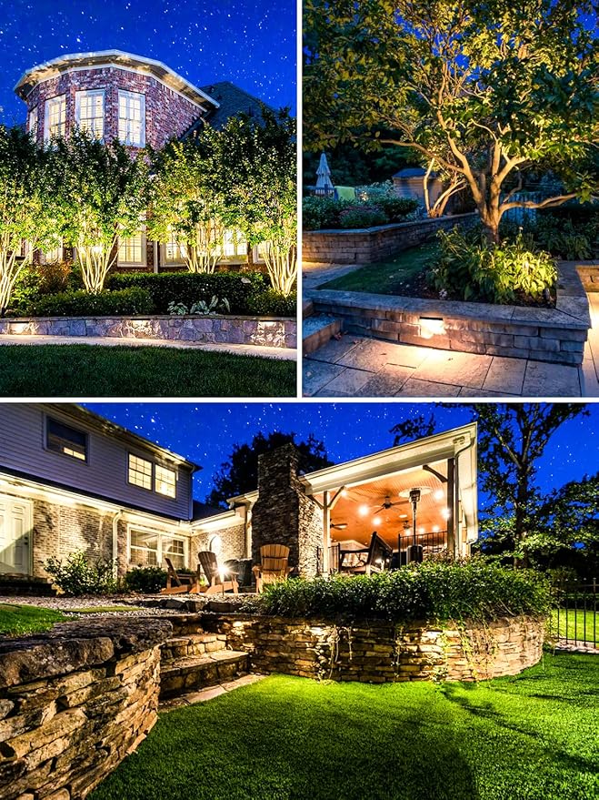 5W Retaining Wall Lights 7 inch LED Hardscape Lighting Low Voltage Landscape Paver Lights 12V Step Lights Outdoor IP66 Waterproof 3000K Soft White Stair Deck Lighting (12 Pack+ Connectors)