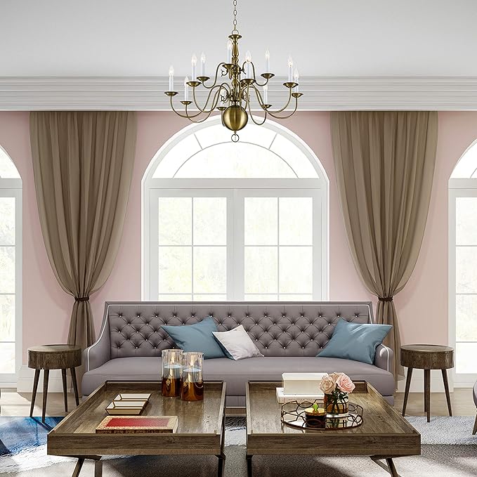 Livex Lighting 5014-01 Williamsburgh 12-Light Chandelier, Antique Brass, 25.75" x 1.0" x 25.75"