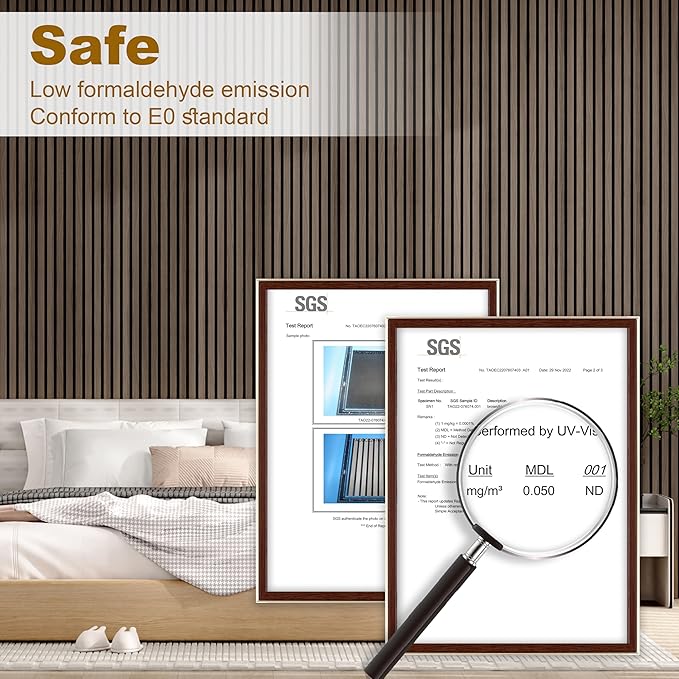 Acoustic Wood Wall Panels, 2-PC 94.49 x 12.6 in Soundproof Wood Wall Panels for Decor, Wood Slat Wall Panels for Wall Decor, Walnut