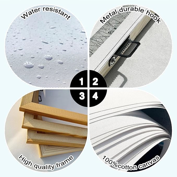 Navy Blue Abstract Wall Art Woman Picture for Living Room Modern Home Bedroom Decoration New York City Framed Cityscape Artwork Decor 29x58IN