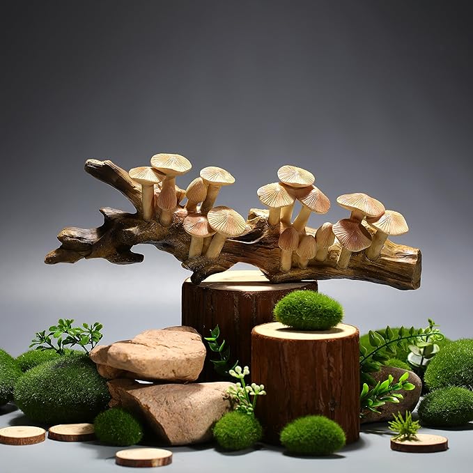 Barydat Resin Mushroom Decor Cottagecore Mushroom Wall Decor Vintage Wall Hanging Sculpture Vintage Farmhouse Hanging for Home Bedroom Living Room Birthday Gift