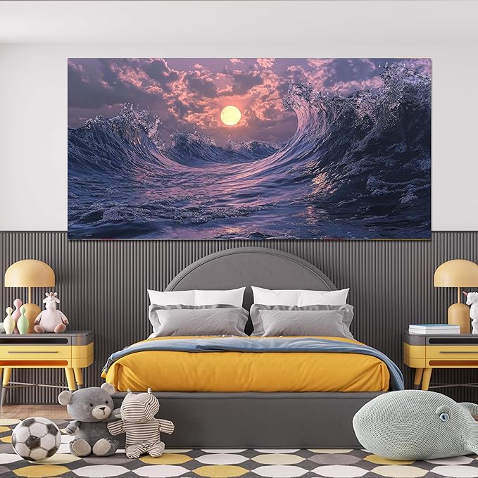 Large Canvas Wall Art for Living Room Artwork for Walls Canvas Modern Art Wall Decor Nature Landscap Wall Art Decor Coastal Beach Wall Art Prints Art Work for Home Office Kitchen Wall Decor 29" X 58"
