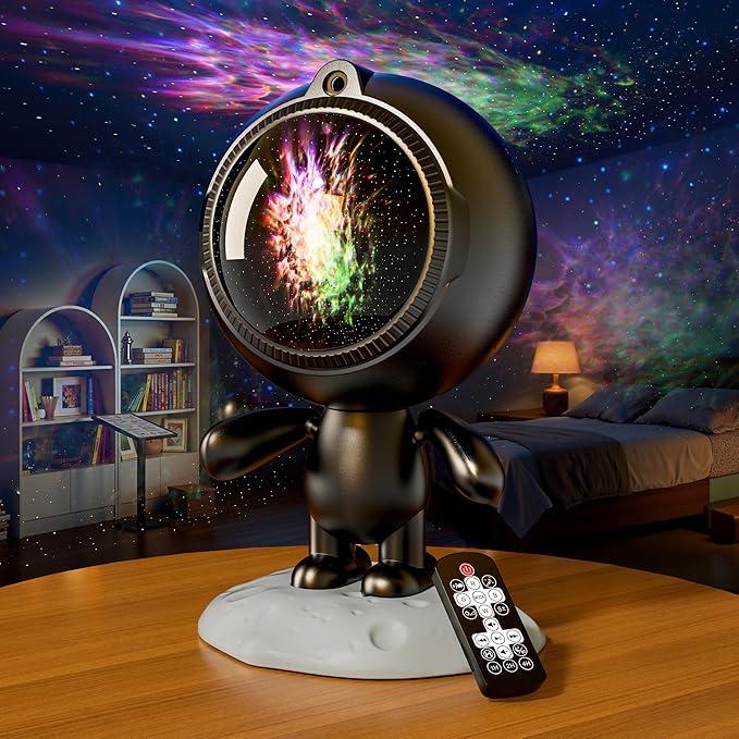 AIRIVO Star Projector,Astronaut Galaxy Projector Night Light Bluetooth Speaker with Remote,White Noise,Interactive Posture Adjust,Room Bedroom Decor,Birthday Christmas Gifts for Kids Adults