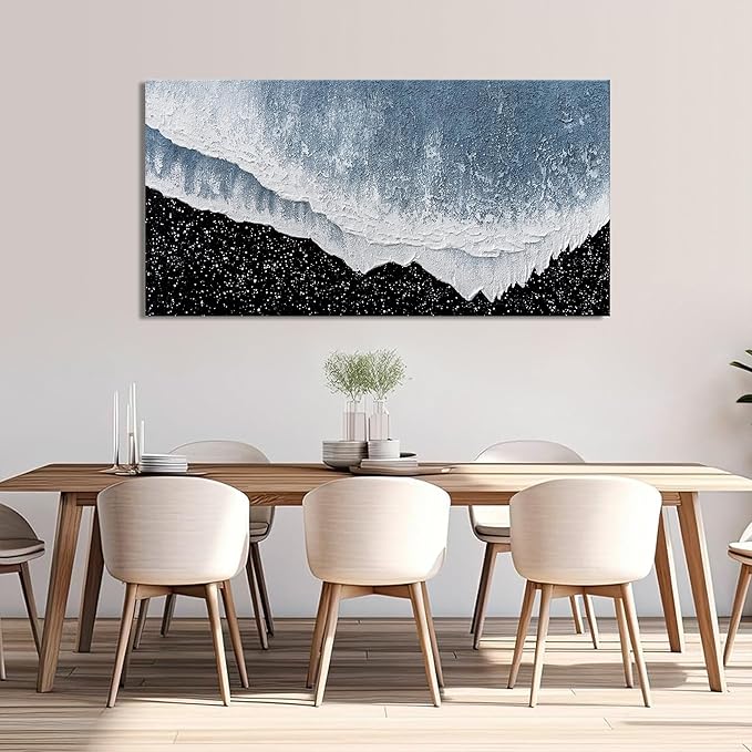 KUPTEU Canvas Wall Art Decor Modern Canvas Wall Art For Living Room Large Beach Wall Art Prints Artwork for Walls Black and White Wall Art Decor Bedroom Office Kitchen Wall Decor 24" x 48"