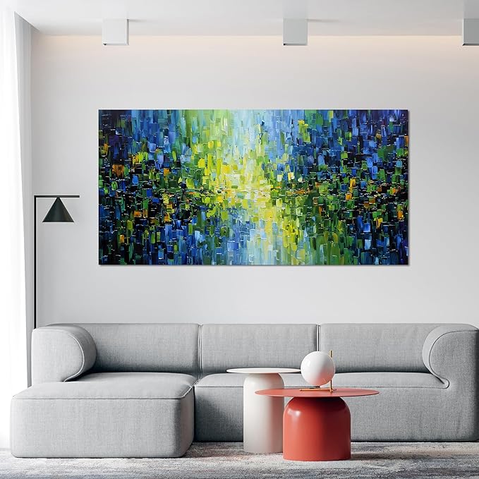 Abstract Canvas Art Wall Decor Wall Pictures For Living Room Canvas Wall Art Decor Green Abstract Wall Art Prints Modern Blue Wall Art Decor Art Work for Walls Bedroom Office Kitchen Decor 20" X 40"