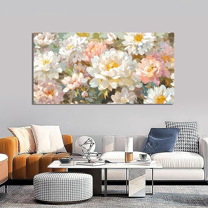 Canvas Wall Art Decor Large Wall Art for Living Room Colorful Flowers Wall Art Prints Artwork for Walls Botanical Wall Art Pictures Modern Canvas Art Wall Decor Bedroom Office Decorations 24" X 48"