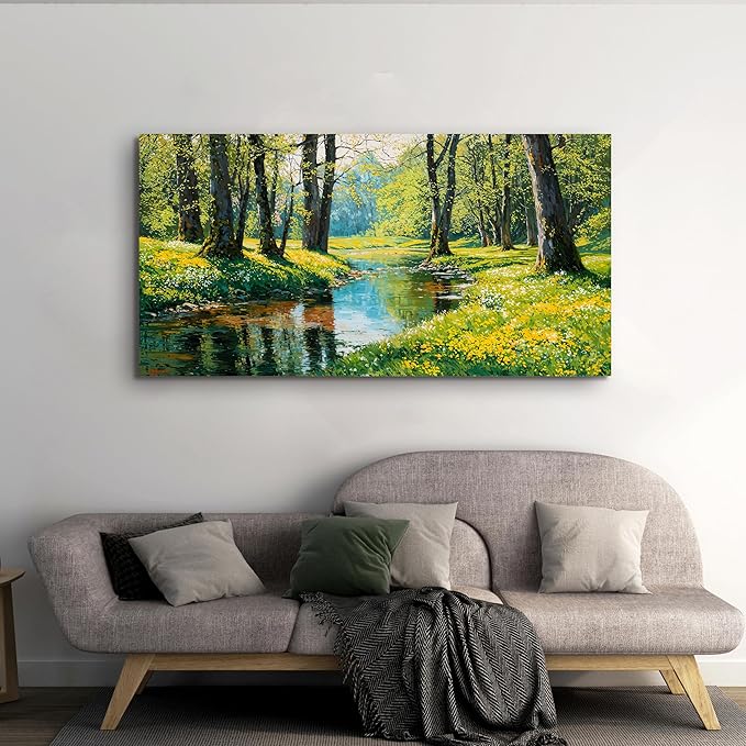 Canvas Wall Art Decor Wall Art Pictures for Living Room Modern Landscape Wall Art Prints Canvas Art Wall Decor Nature Botanical Wall Art Decorations Forest Artwork for Walls Home Office Decor 20"X40"