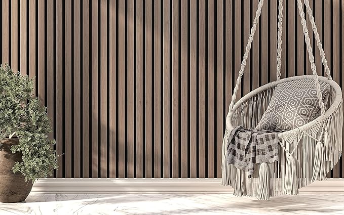 2 Pack – 94” x 12.6” 3D Acoustic Slat Wood Wall Panels | Soundproof Decorative Wall & Ceiling Panels | Modern Noise-Reducing Acoustic Paneling for Home, Office & Studio (Driftwood)