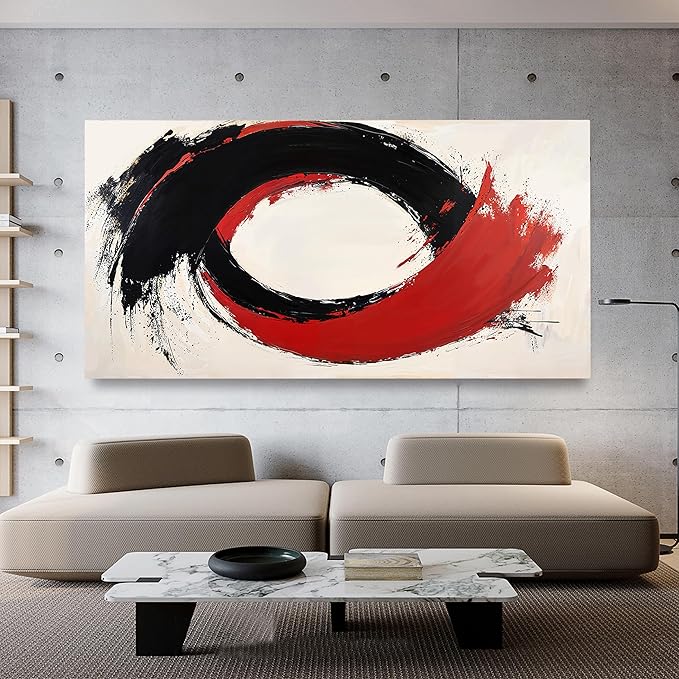 Abstract Wall Art Decor Minimalist Black And White Wall Art Prints Abstract Canvas Art Wall Decor Large Modern Wall Art Decorations Oversized Artwork for Walls Bedroom Office Decor 29" X 58"