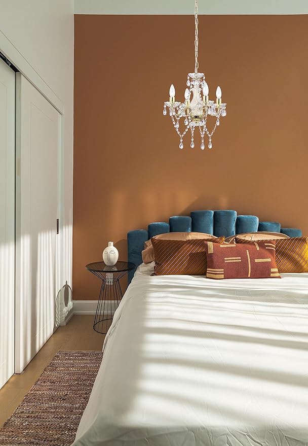 LaLuLa Antique Gold Chandelier Mini Crystal Chandelier Lighting 4 Light Small Modern Chandelier for Dining Room