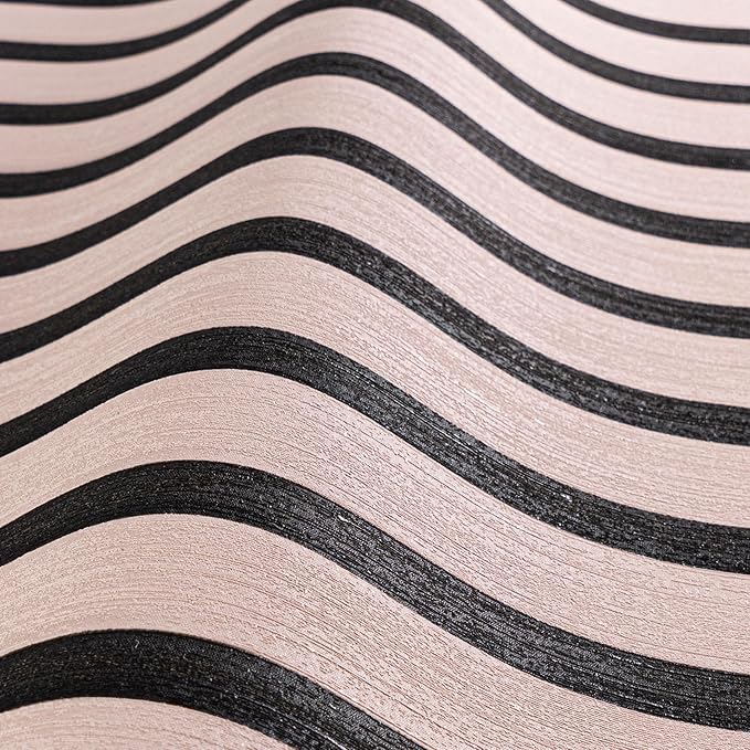 A.S. Création Non-Woven Wallpaper with Wall Panel Motif 0,53 x 10,05 m - Pink Black - Wood Look Wallpaper Made in Germany - 786281