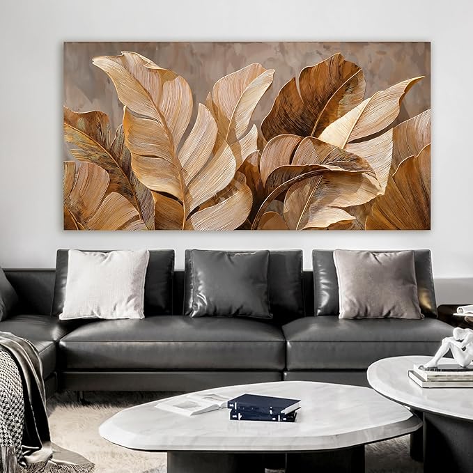 Canvas Wall Art Decor Wall Art Pictures for Living Room Botanical Oversized Wall Art paintings Artwork for Wall Decor Brown Modern Wall Art Decor Artwork for walls Bedroom Office Wall Decor 29" X 58"