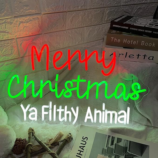Merry Christmas Neon Sign for Christmas Decoration Large LED Neon Light Signs 23.6x13.8"