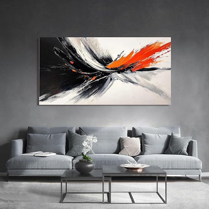 Large Canvas Wall Art Black and White Wall Art Prints Large Modern Wall Art Abstract Canvas Art Wall Decor Decorations Pictures for Living Room Artwork for Walls Bedroom Office Decor 29" X 58"